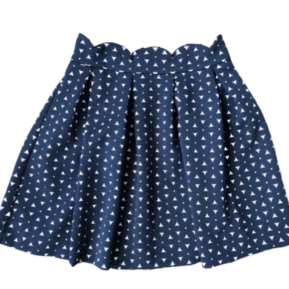 Alya Dresses & Skirts - Alya Navy Scalloped Waist Skirt - M